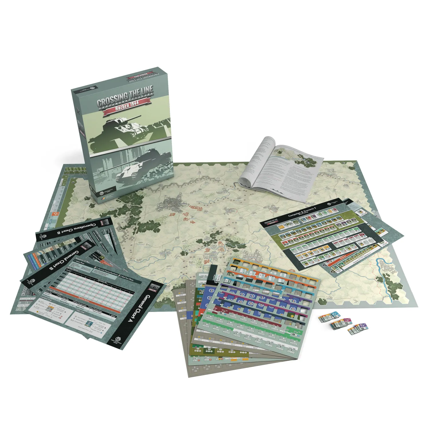 VUCA Crossing the Line Aachen 1944 wargame 2nd edition mappa