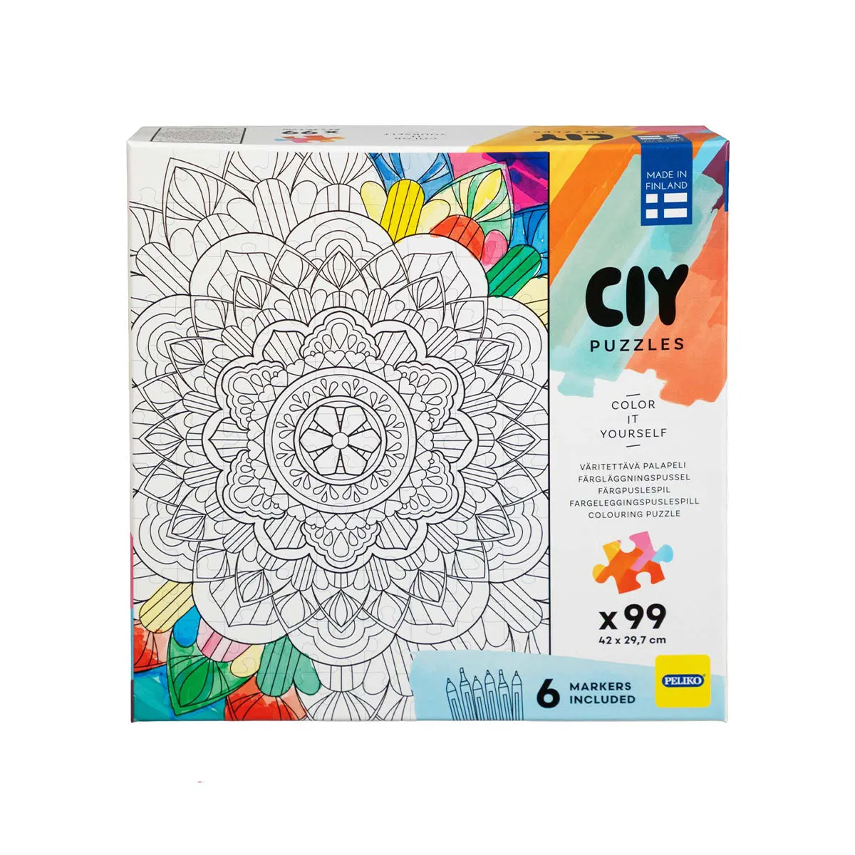 Peliko CIY Mandala puzzle 99 pezzi da colorare