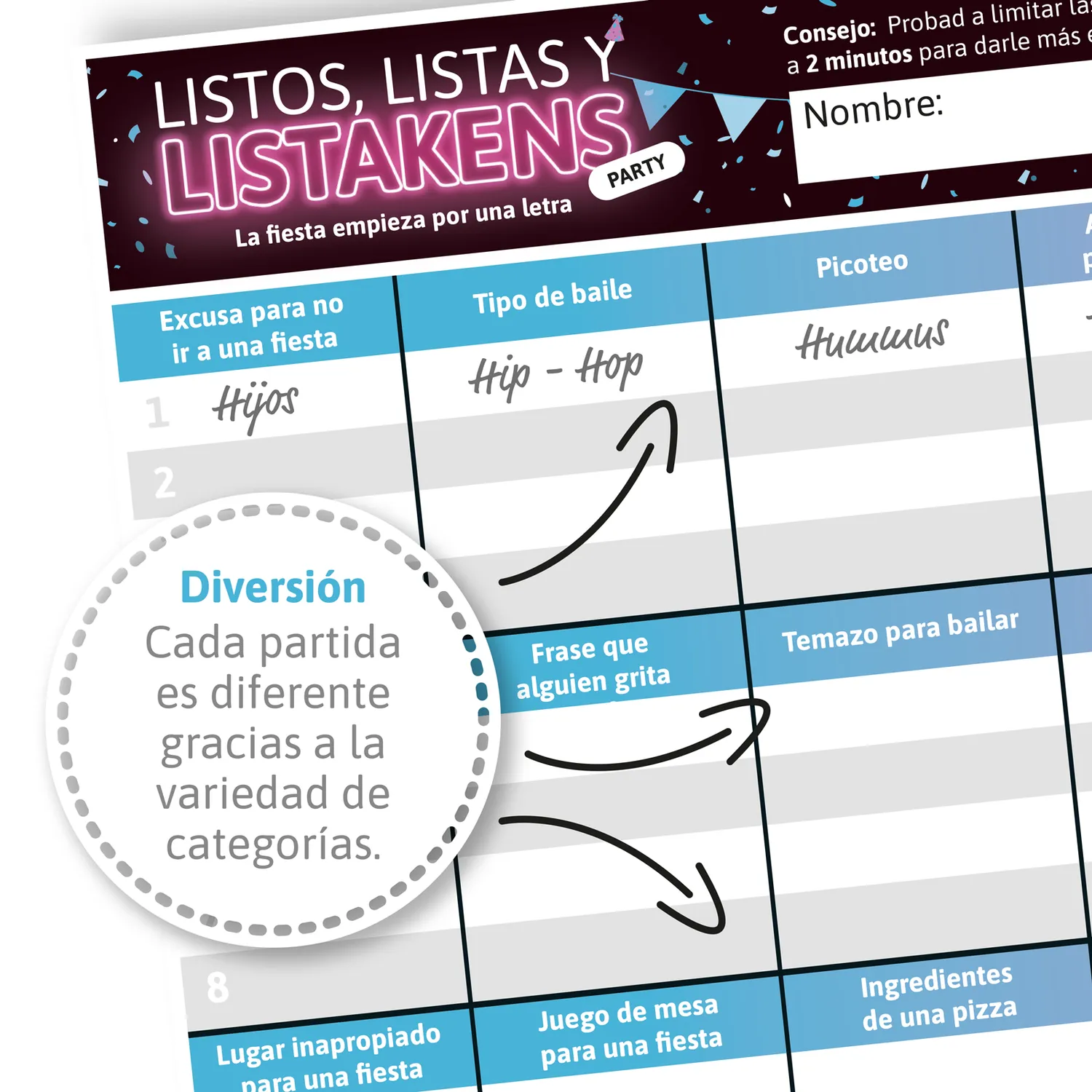 SD Games Listos Listas Listakens Party gioco parole