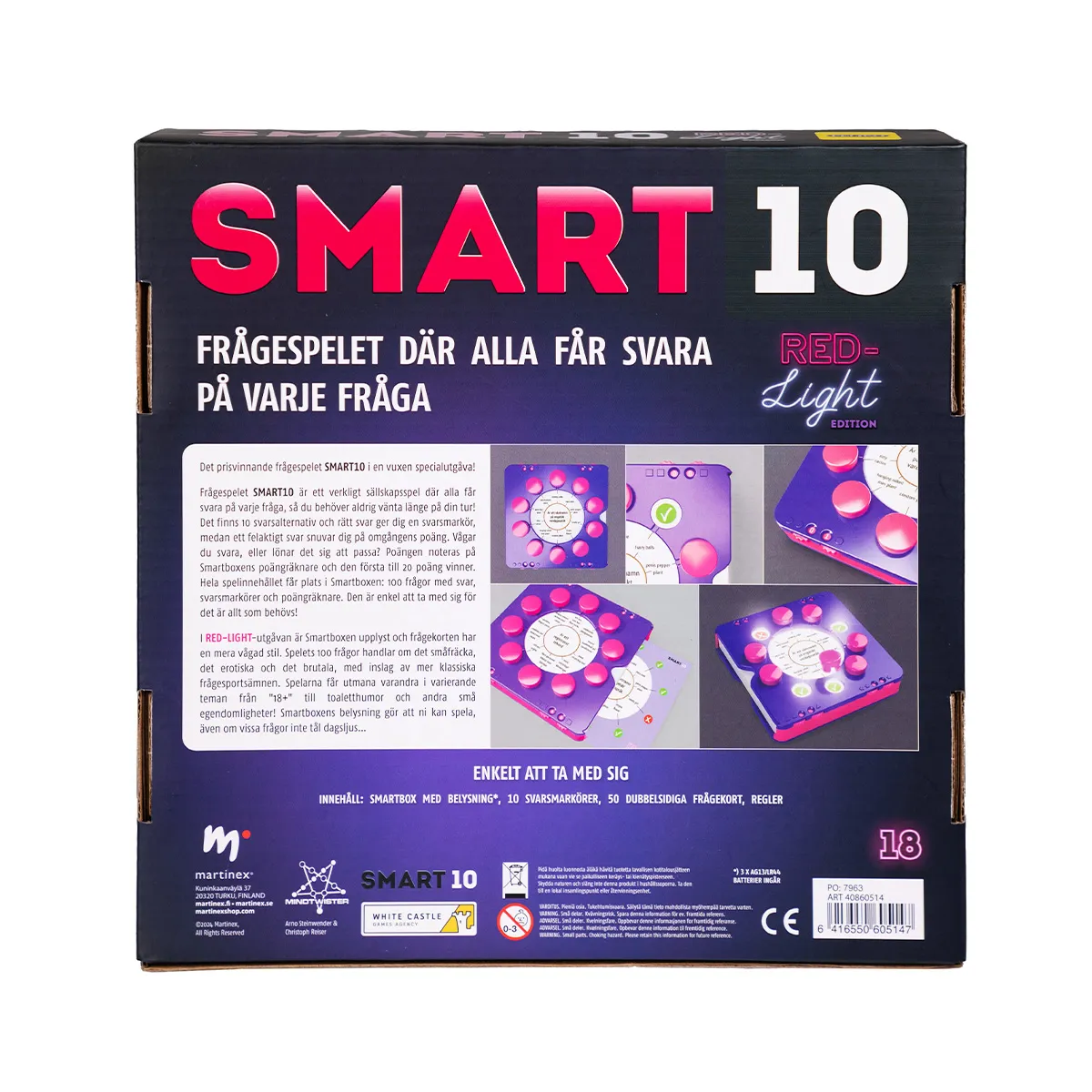 Peliko Smart10 Red-Light gioco quiz svedese per adulti