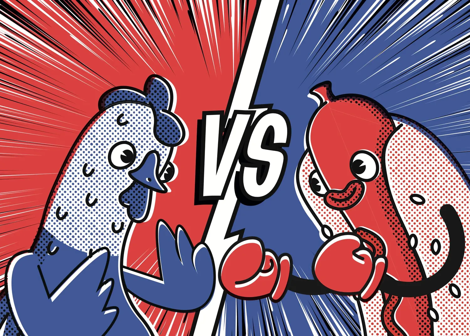 Giochi Uniti Chicken vs Hotdog GU867 gioco di lancio 2+ giocatori