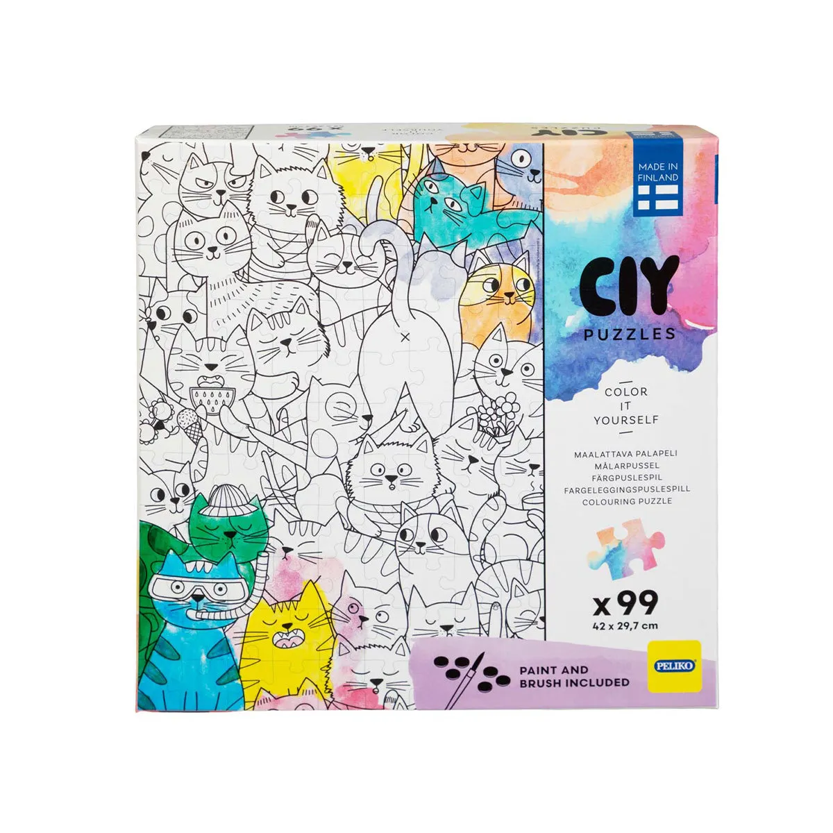 Peliko CIY Gatti puzzle 99 pezzi da colorare