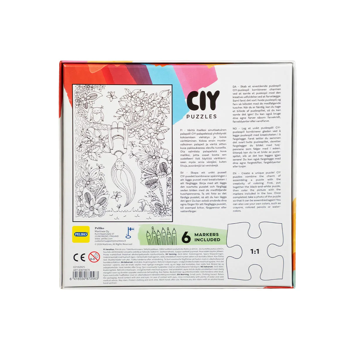 Peliko CIY Kiipeilypuu puzzle colorare 54 pezzi pennarelli