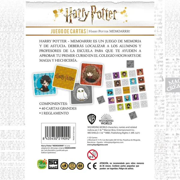 SD Games Memoarrr Harry Potter gioco memory astuto