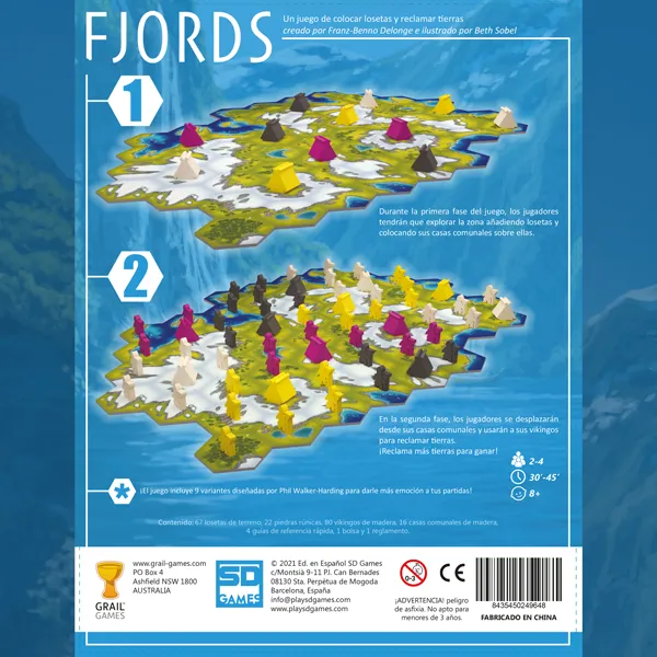 SD Games Fjords gioco tavolo tessere vichinghi 2-4 giocatori