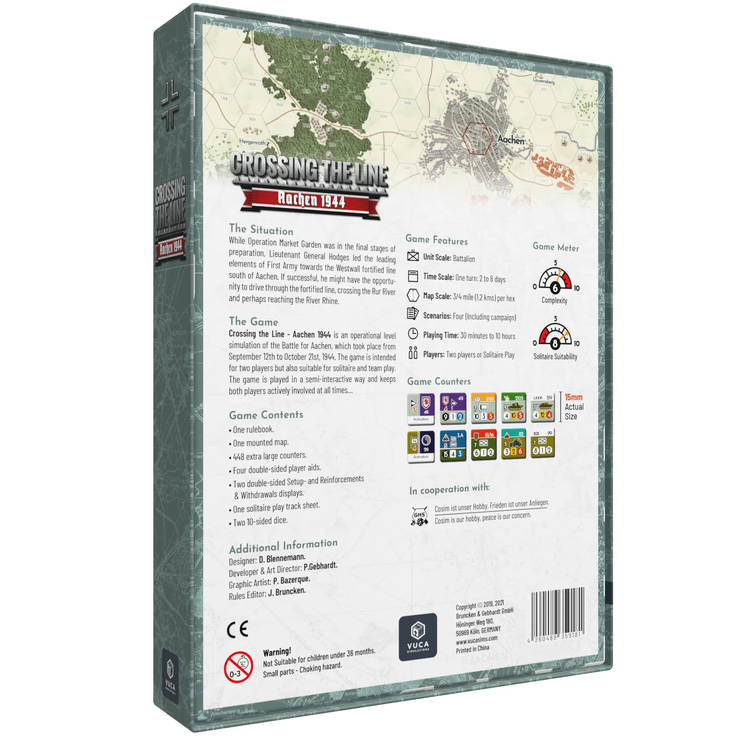 VUCA Crossing the Line Aachen 1944 wargame 2nd edition mappa
