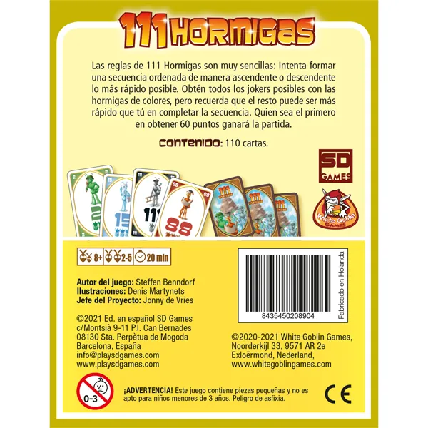 SD Games 111 Hormigas gioco di carte sequenze