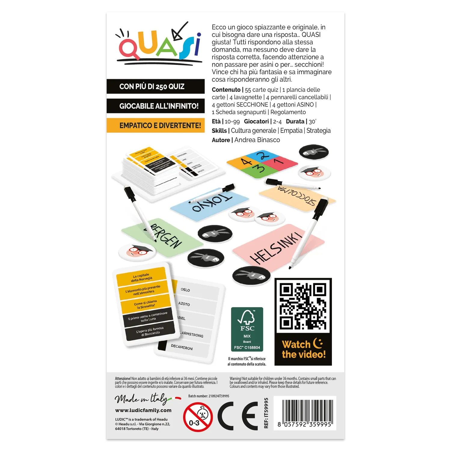 Ludic Quasi IT59995 quiz game vecchia versione 2-4 giocatori