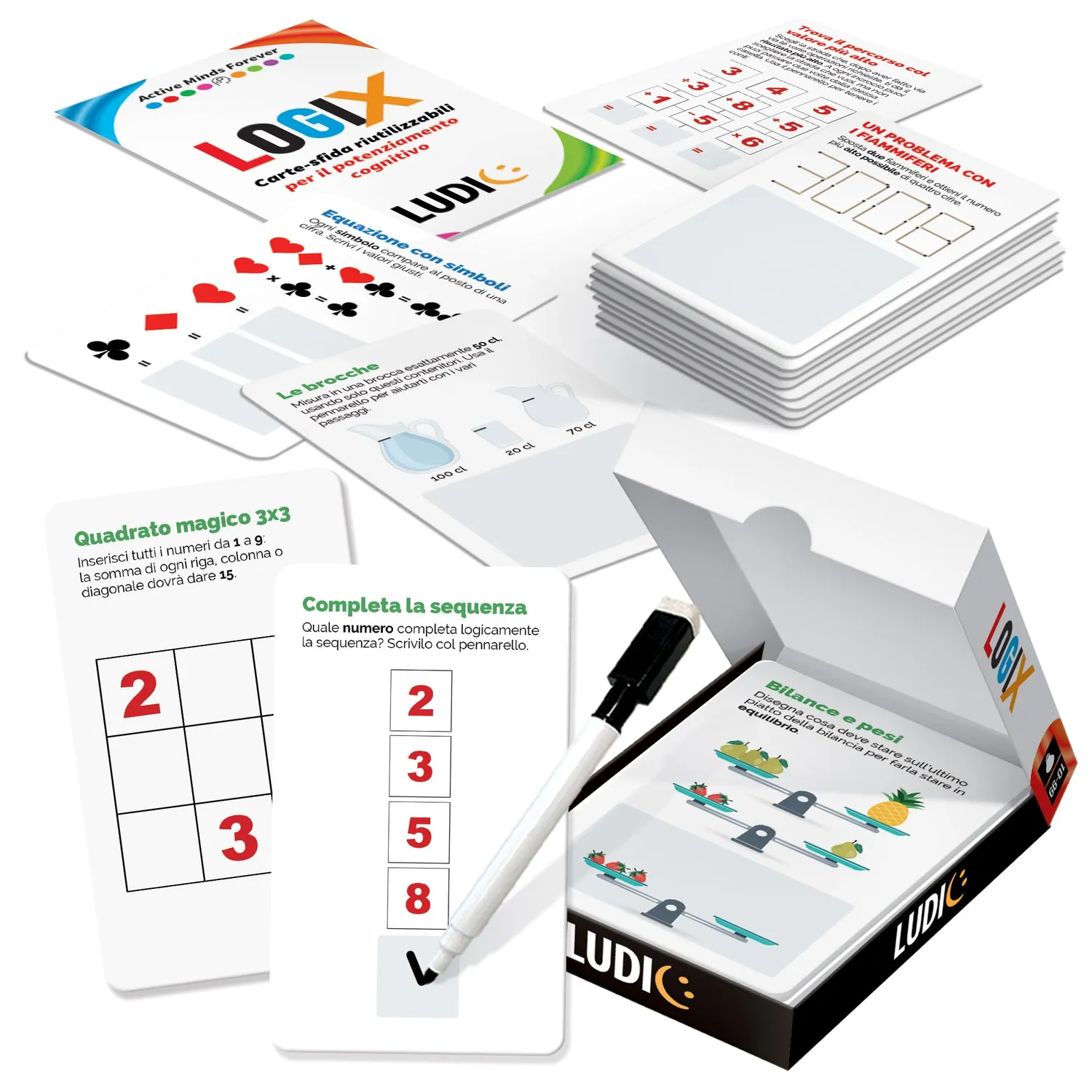 Ludic Cards LogiX gioco logica carte riutilizzabili
