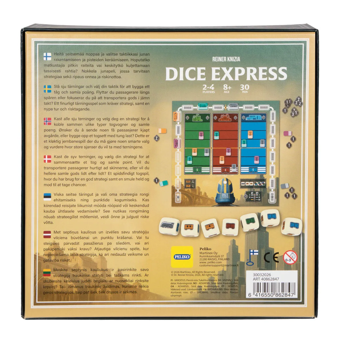 Peliko Dice Express gioco di dadi treno famiglia
