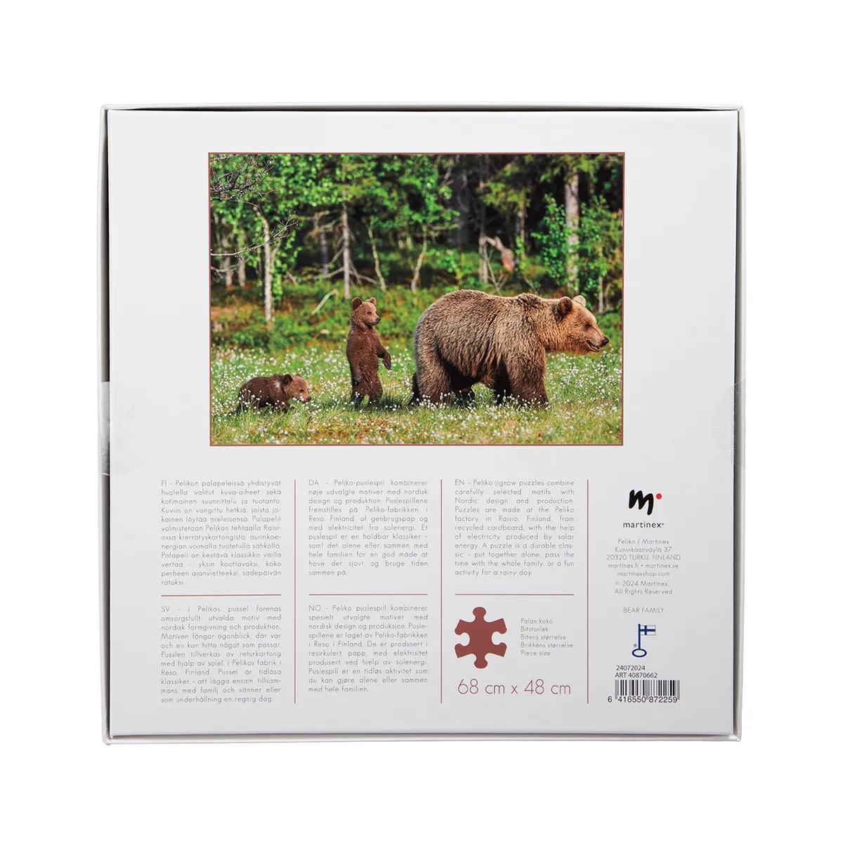 Peliko Karhuperhe puzzle 1000 pezzi famiglia orsi