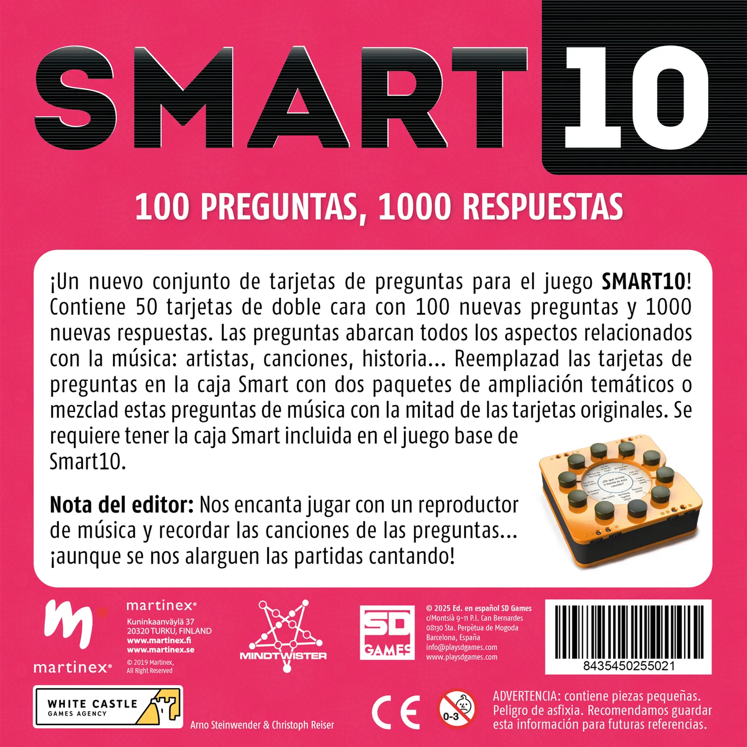 SD Games Smart 10 Musica espansione quiz 50 carte