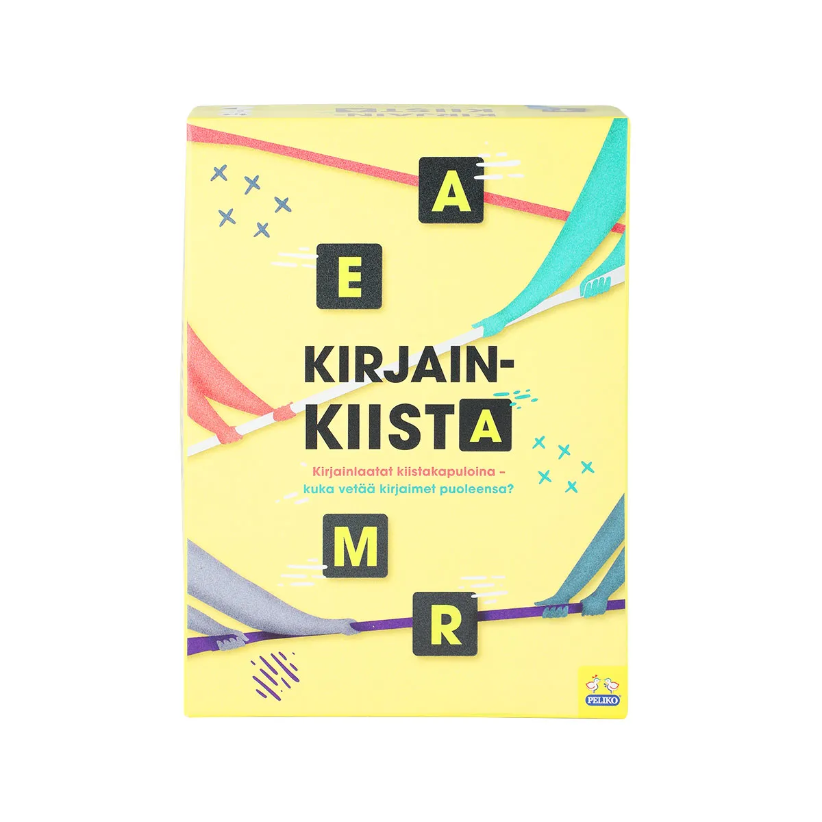 Kirjainkiista gioco di parole con tessere lettere