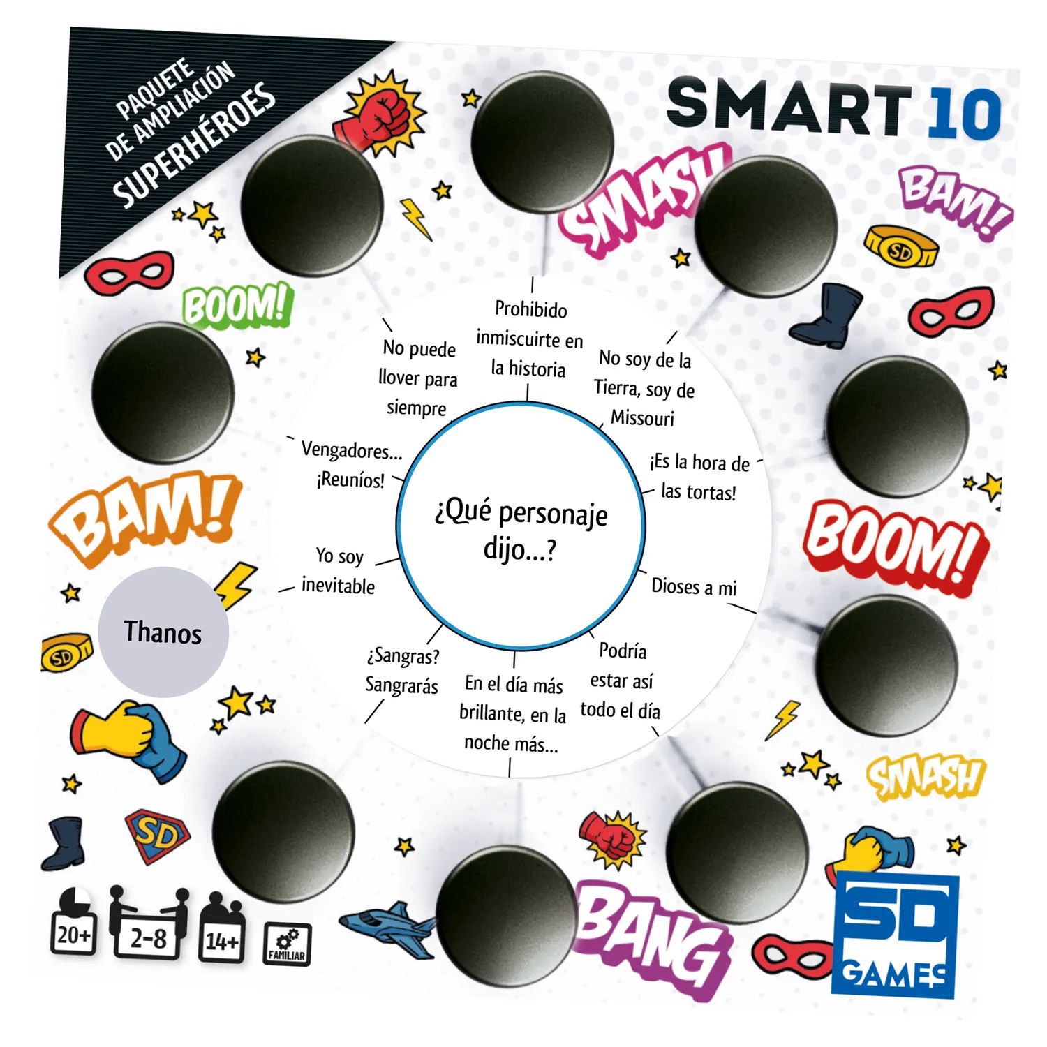 SD Games Smart 10 Supereroi espansione quiz 50 carte