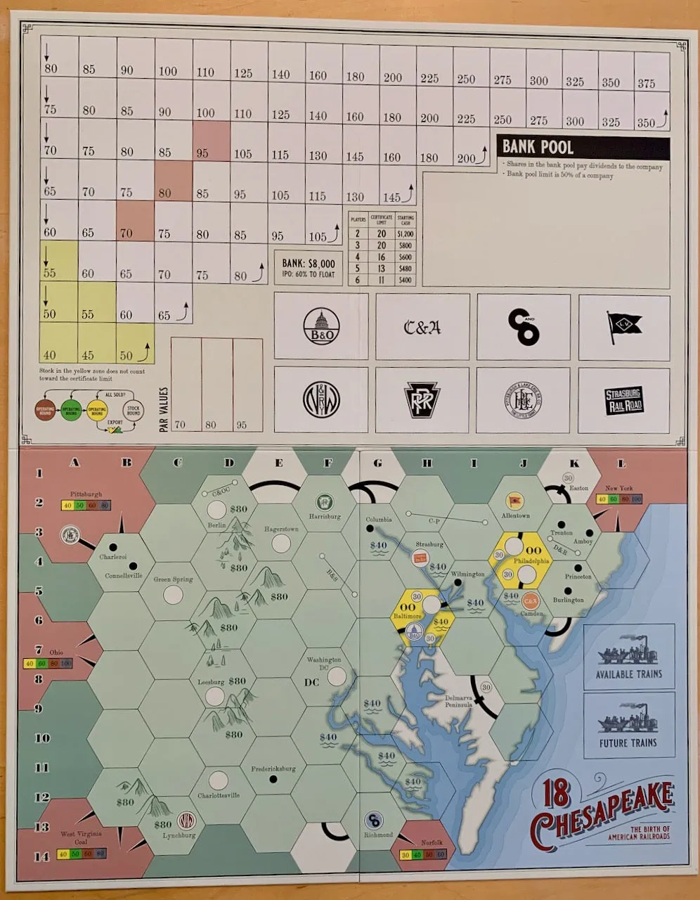 All-Aboard Games 18Chesapeake gioco da tavolo edizione Kickstarter