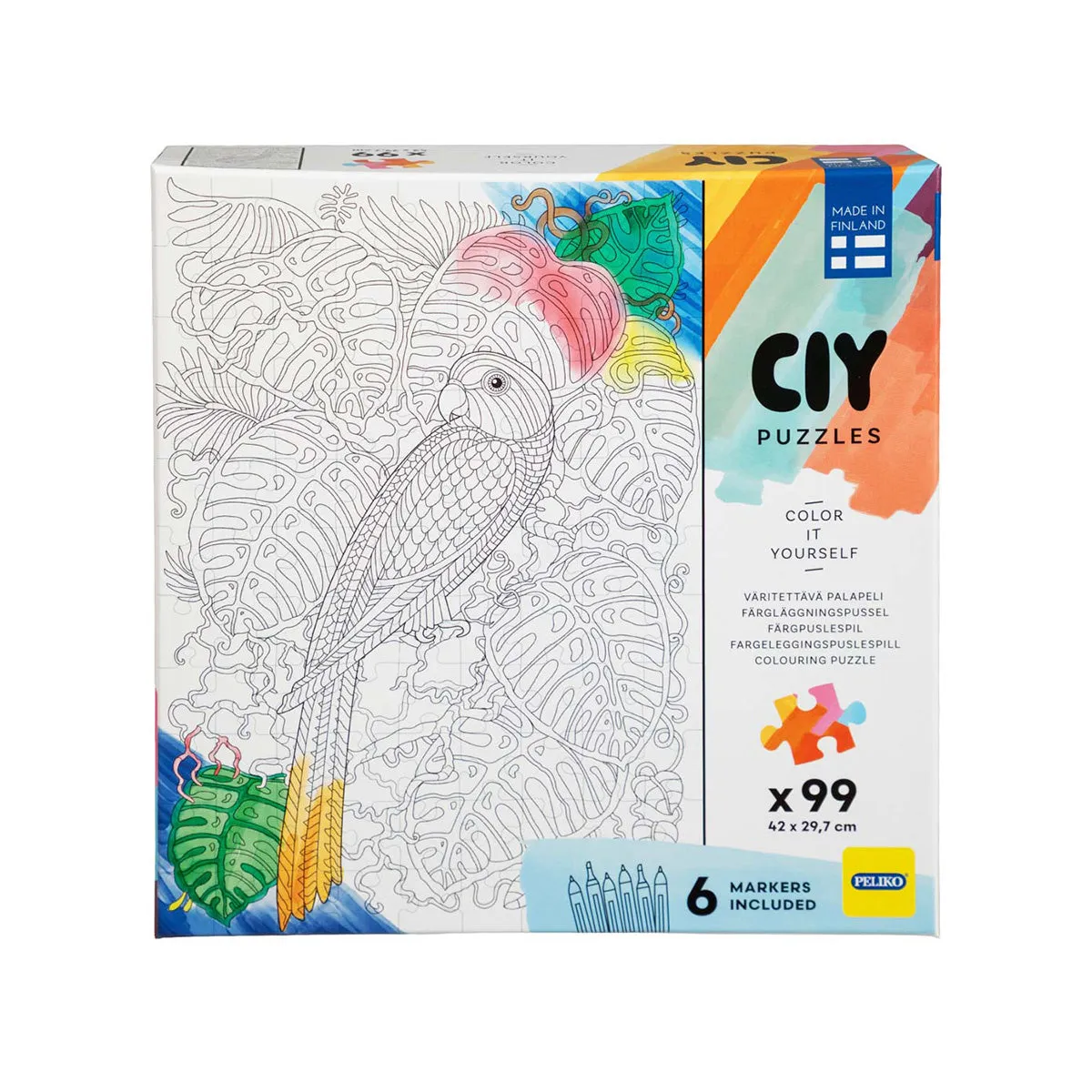 Peliko CIY Pappagallo puzzle 99 pezzi da colorare