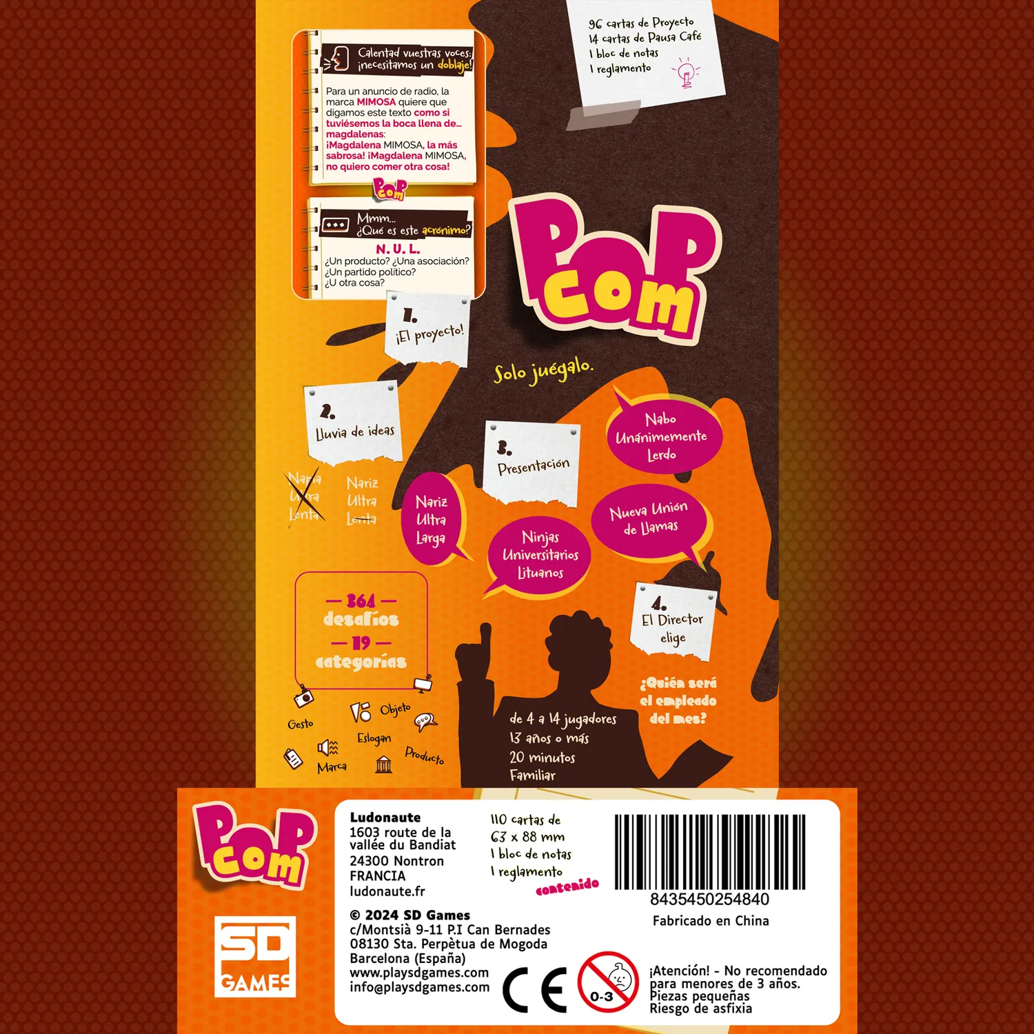 SD Games Pop Com party game pubblicità