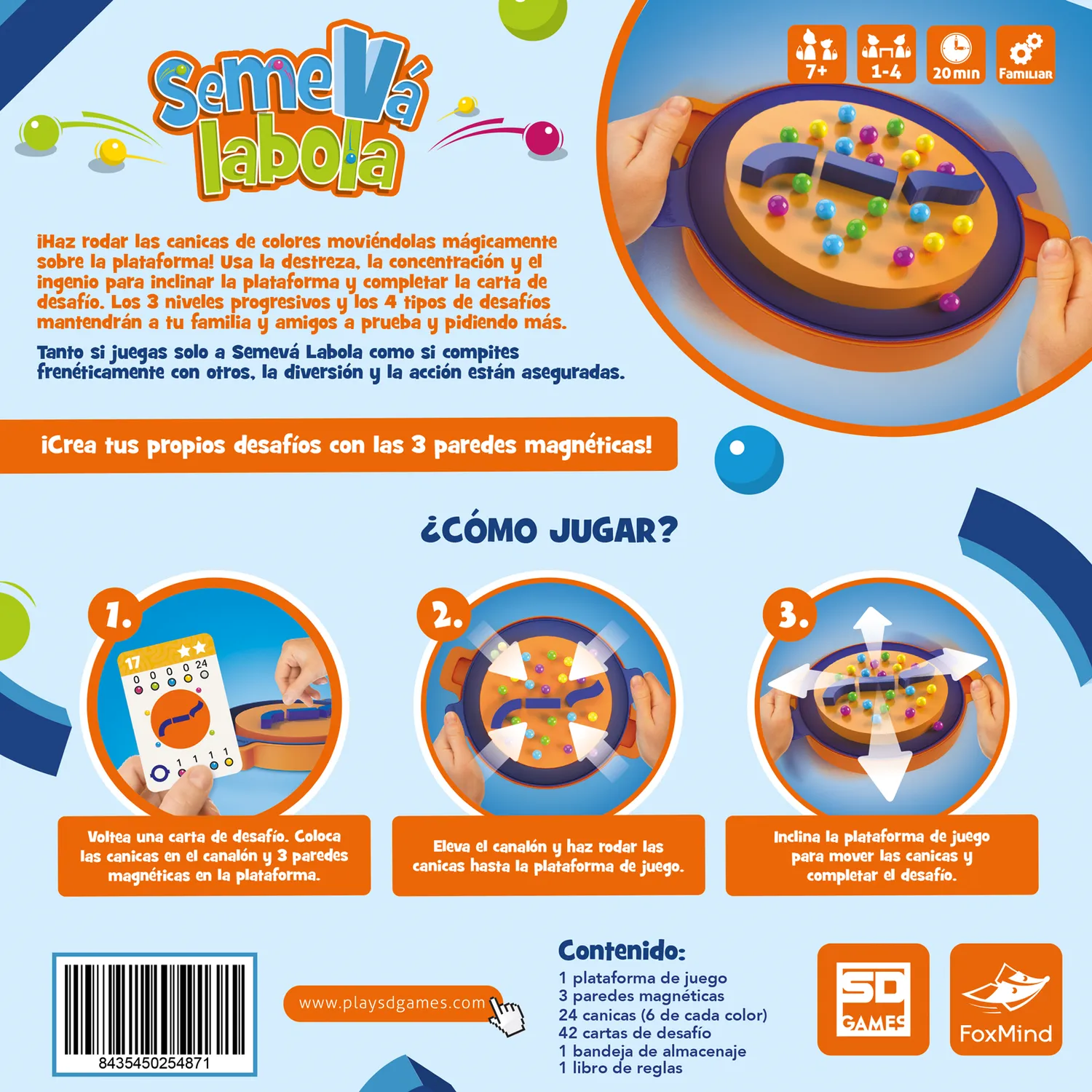 SD Games SemeVá Labola gioco da tavolo destrezza biglie