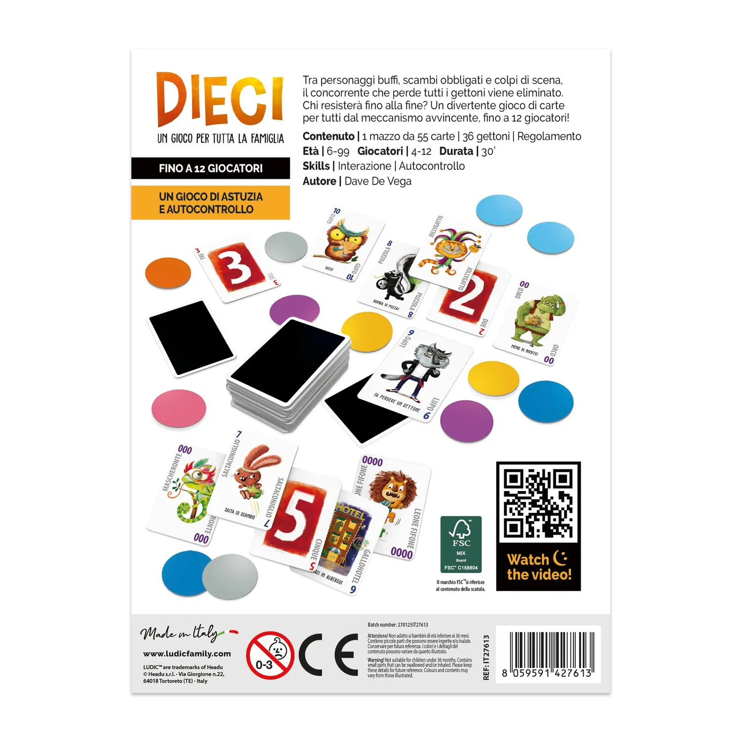 Ludic Dieci gioco di società per famiglia 4-12 giocatori