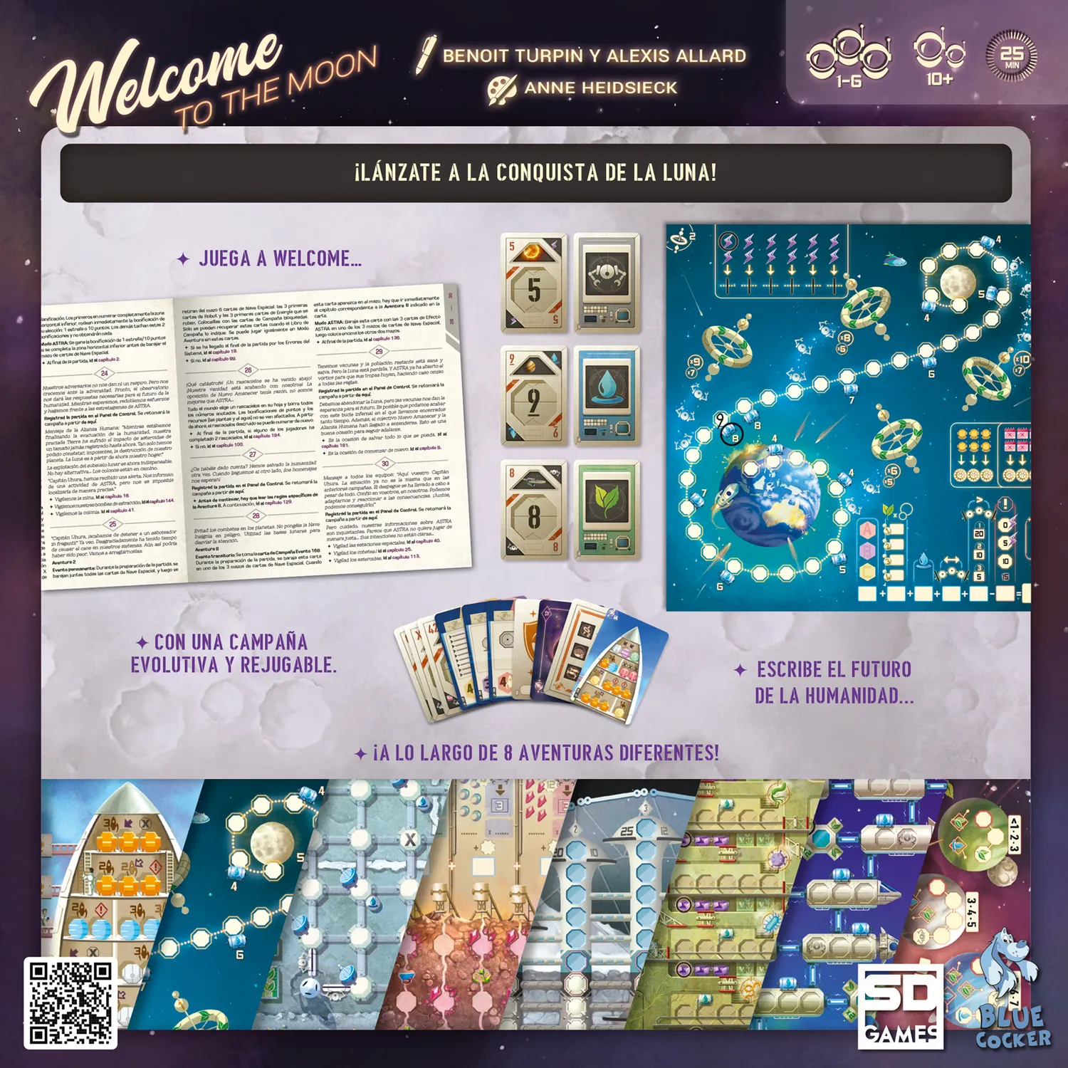 SD Games Welcome to the Moon gioco roll write spazio
