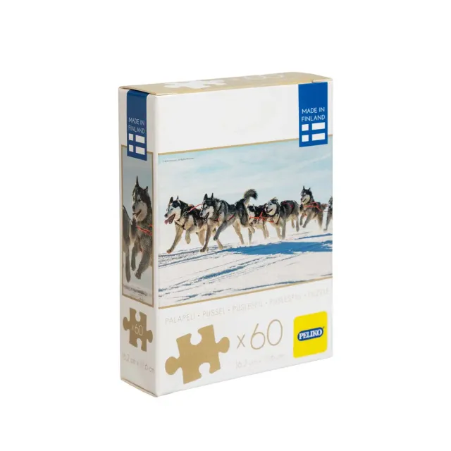 Peliko Huskysafari mini puzzle 60 pezzi Lapponia