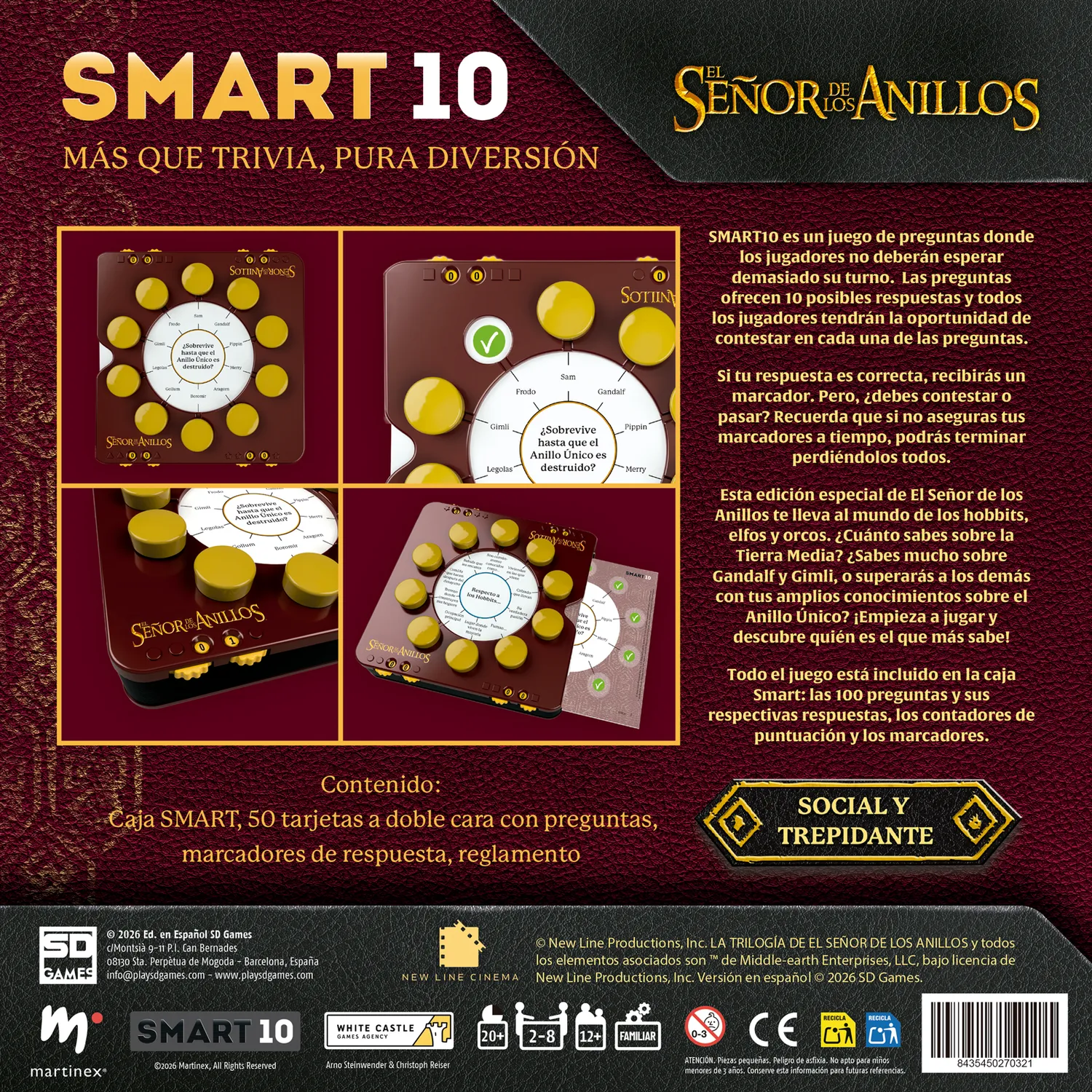 SD Games Smart 10 Signore Anelli quiz 100 domande