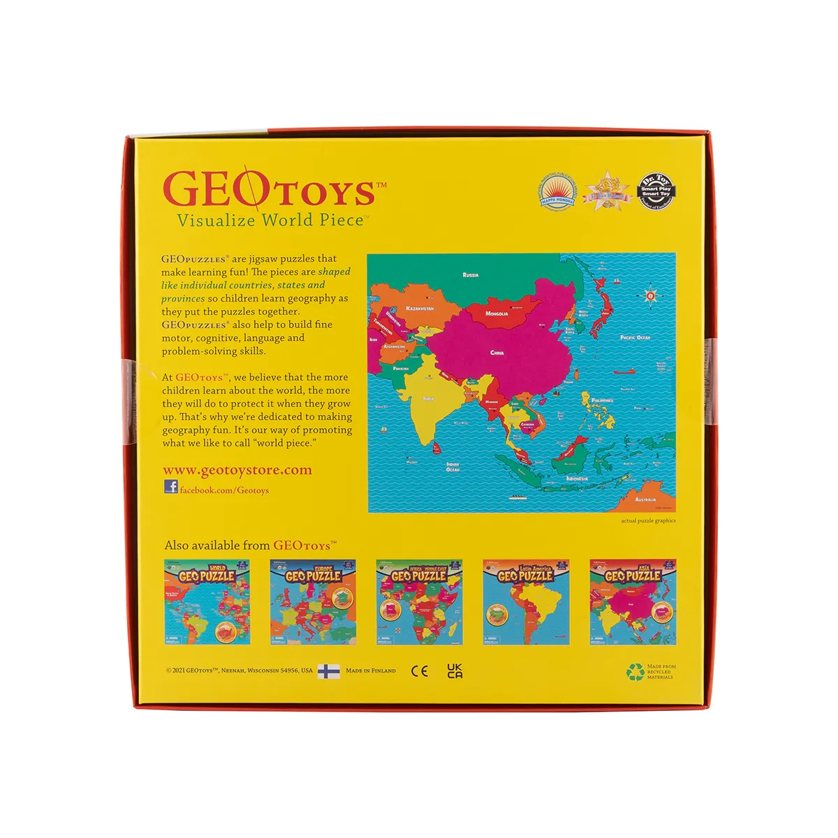 Peliko Geo Puzzle Asia puzzle 50 pezzi mappa