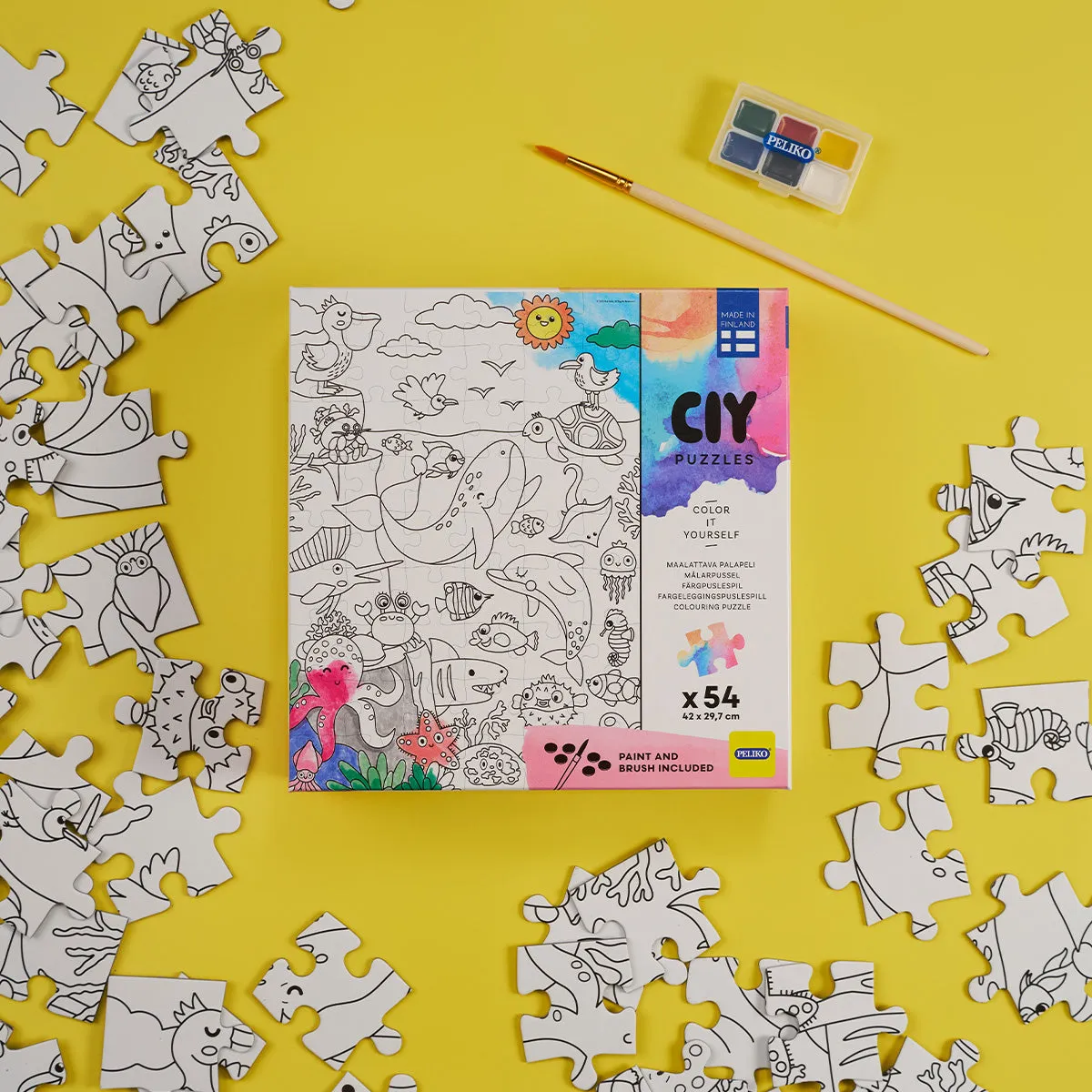 Peliko CIY Meri puzzle da colorare 54 pezzi + acquerelli