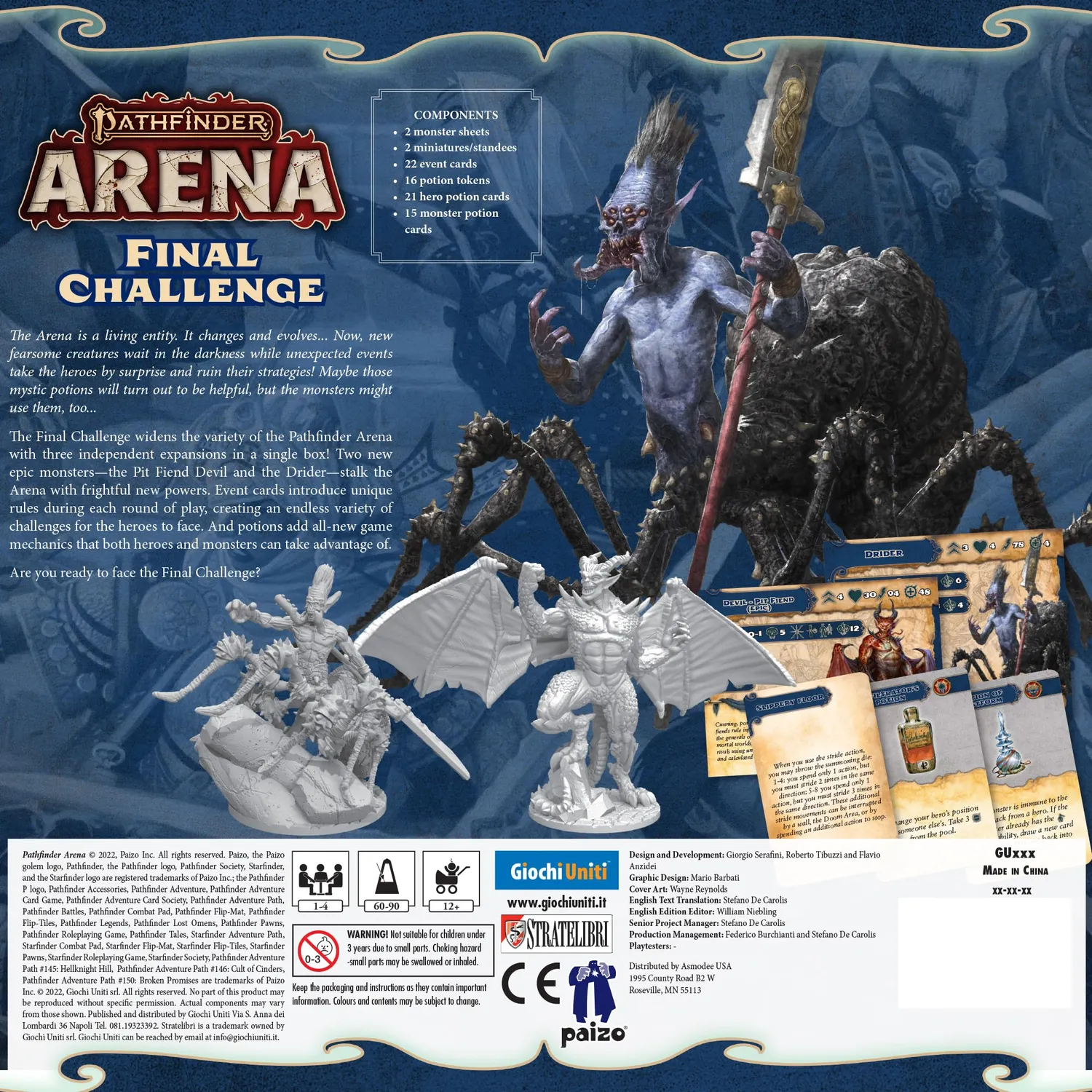 Giochi Uniti Pathfinder Arena La Sfida Finale espansione miniature