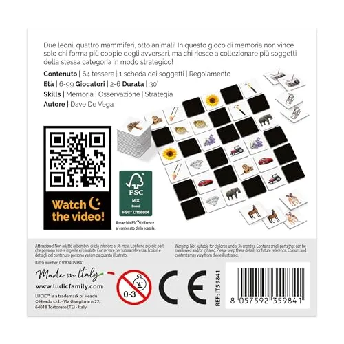 Ludic Memorabile IT59841 gioco di societa 2-6 giocatori memoria