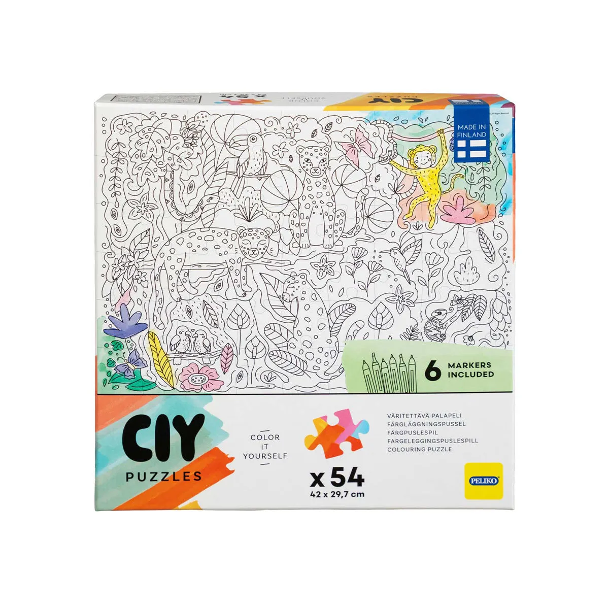 Peliko CIY Viidakko puzzle 54 pezzi da colorare